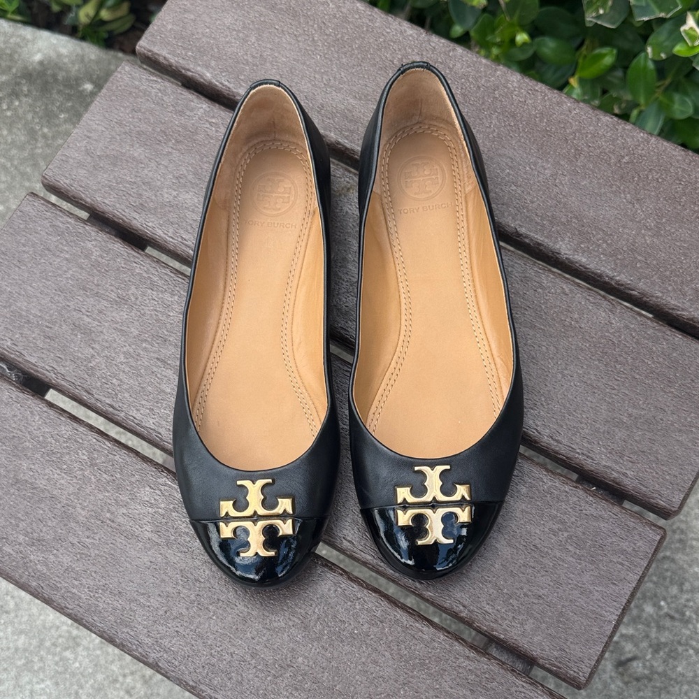 Tory Burch Black Flats